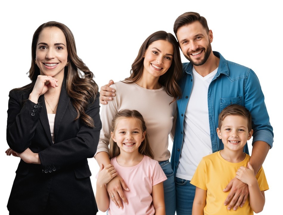 Familia y comunidad apoyando a una persona en silla de ruedas